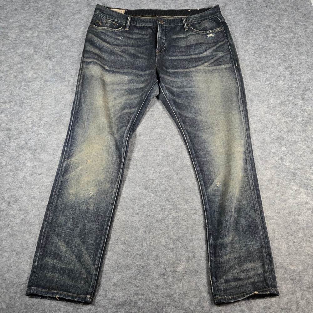 Polo Ralph Lauren Womens Blue Astor Boyfriend Selvedge Distressed Jeans 32